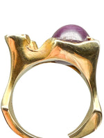 Laden Sie das Bild in den Galerie-Viewer, Fudeval 585er Gelbgold Ring mit Amethyst mit Diamanten
