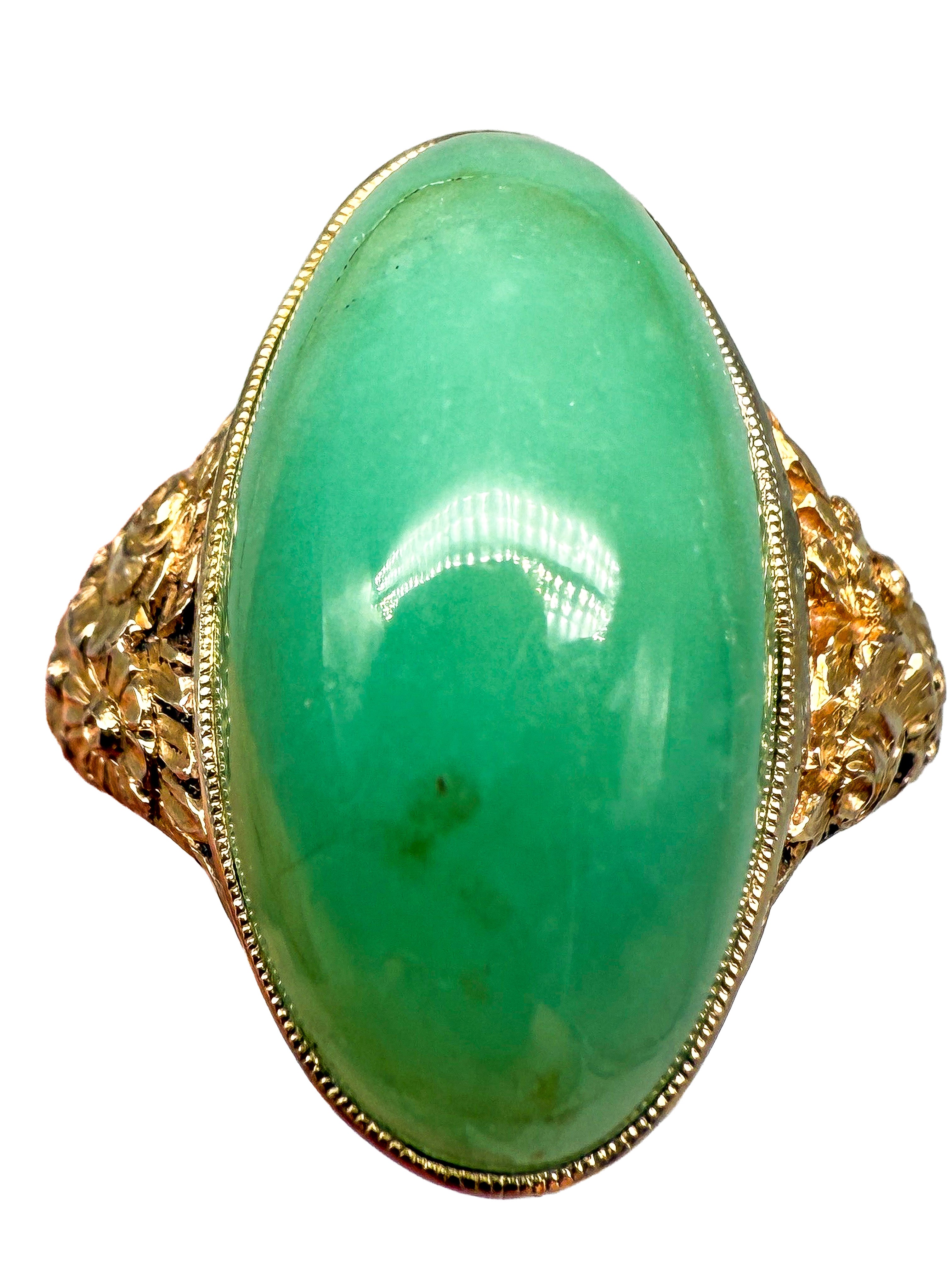 Ring 585er Gelbgold mit Chrysopras
