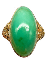 Laden Sie das Bild in den Galerie-Viewer, Ring 585er Gelbgold mit Chrysopras
