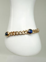 Laden Sie das Bild in den Galerie-Viewer, 14K Gelbgold Armband mit Saphir
