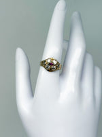 Laden Sie das Bild in den Galerie-Viewer, Gelbgold 585er Ring mit Rubin und Diamanten
