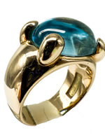 Laden Sie das Bild in den Galerie-Viewer, 585er Gelbgold Ring mit einem 9,4ct Aquamarin
