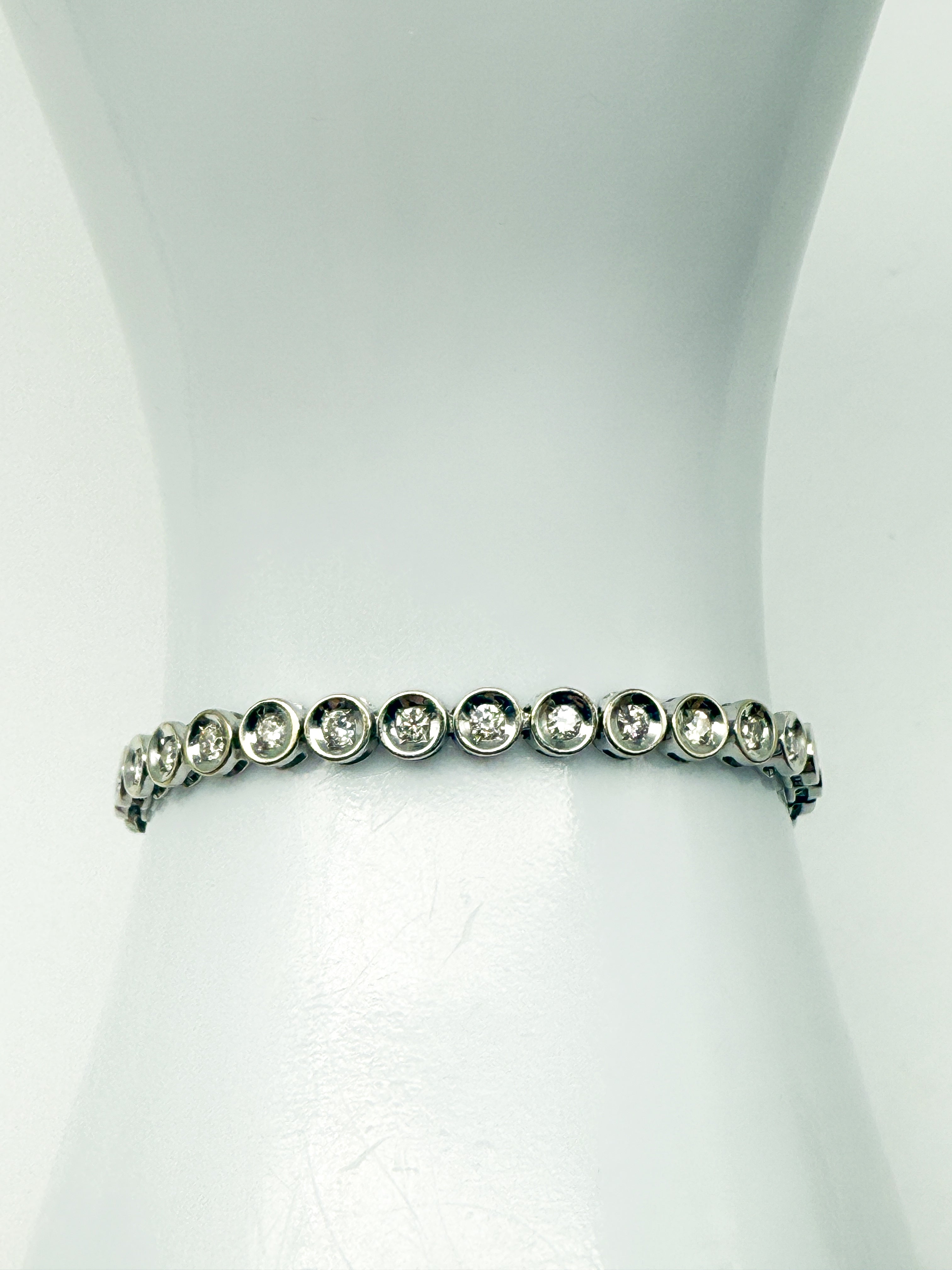 750er Weißgold Tennisarmband mit Diamanten