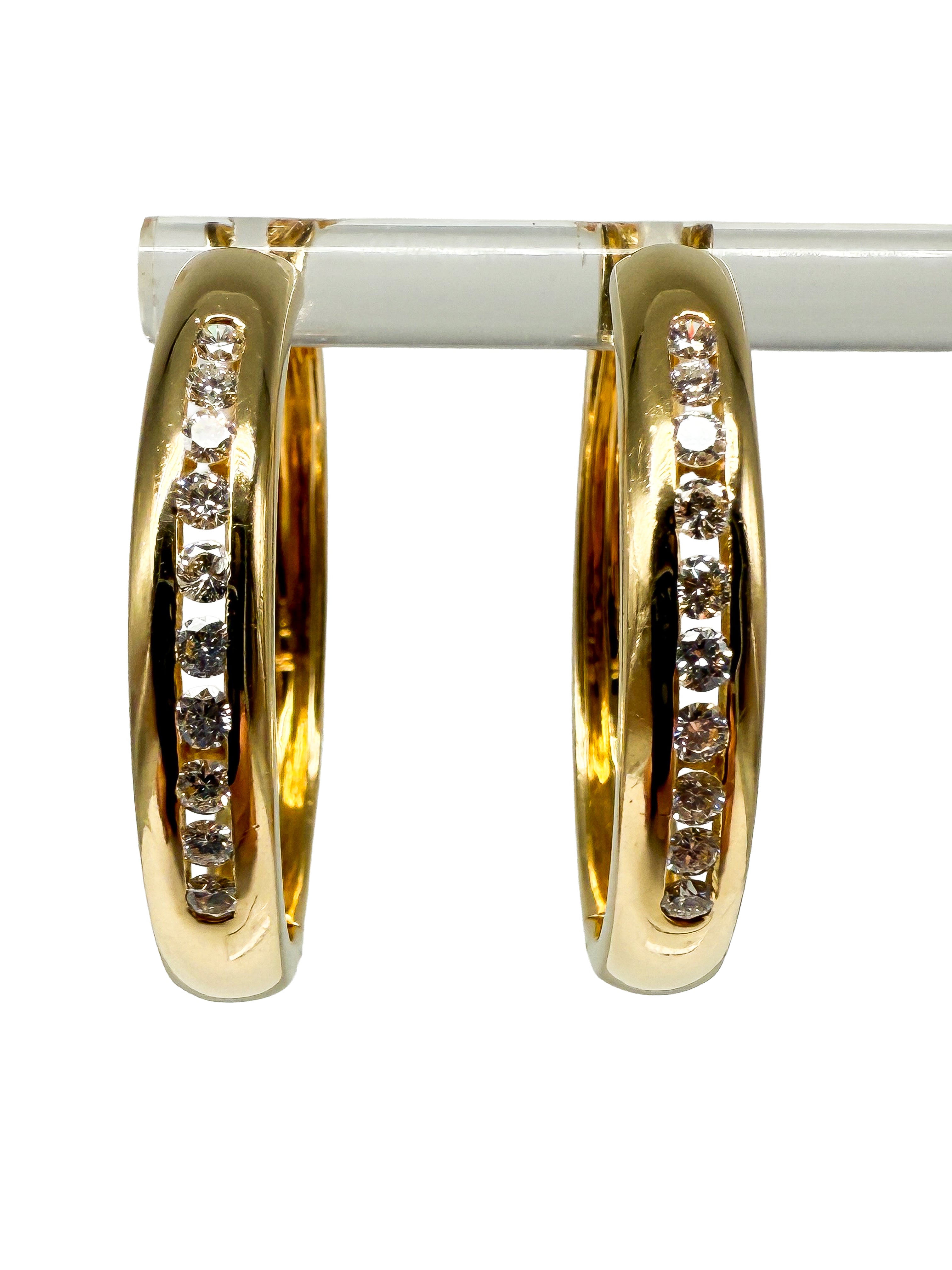 750er Gelbgold Ohrringe mit Diamanten