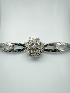 585er Weißgold; Armband mit Diamanten