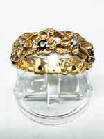 Laden Sie das Bild in den Galerie-Viewer, 585er Gelbgold Ring mit Diamanten und Saphiren

