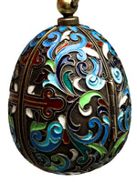 Laden Sie das Bild in den Galerie-Viewer, Russisches cloisonne Zierei emailliert 840 Silber
