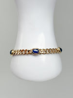 Laden Sie das Bild in den Galerie-Viewer, 14K Gelbgold Armband mit Saphir
