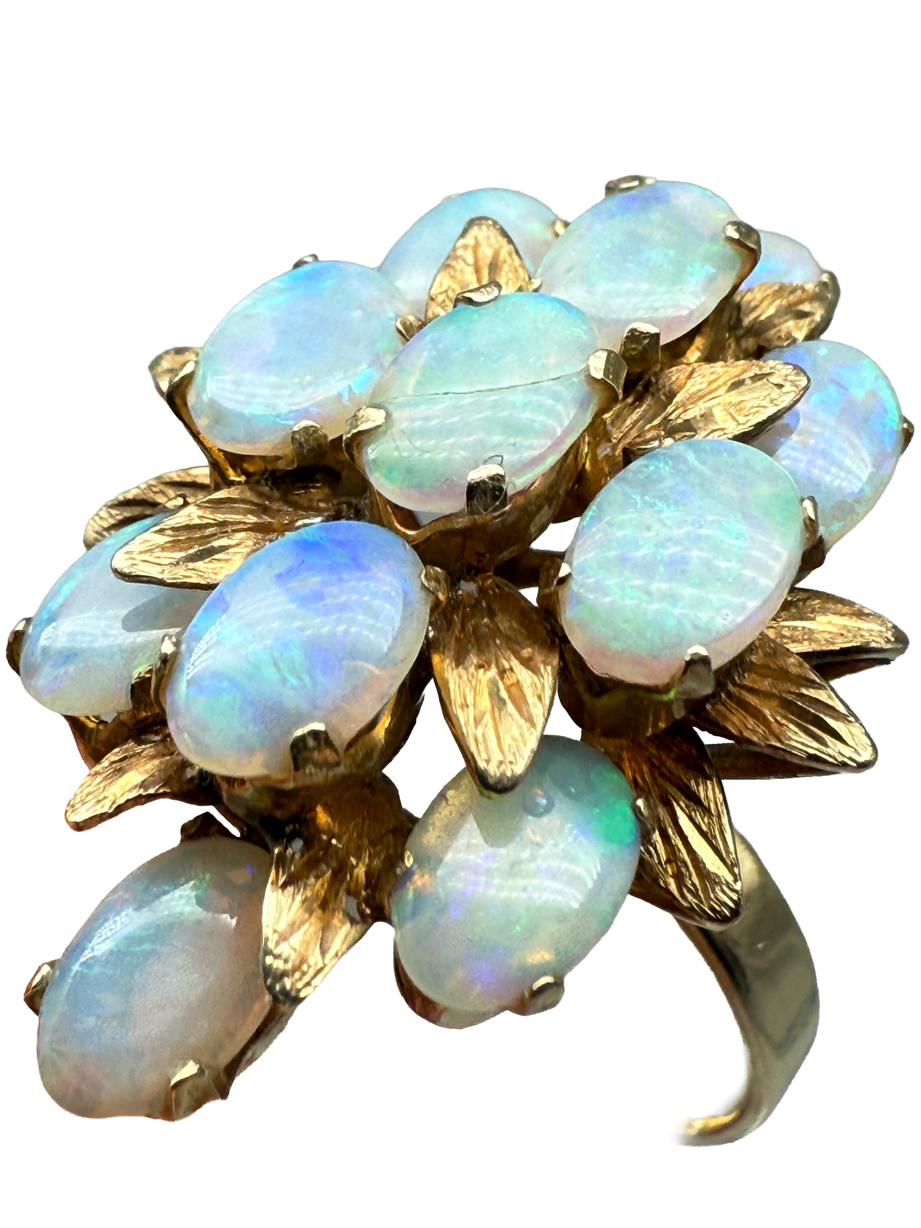 585er Gelbgold Ring mit Opalen