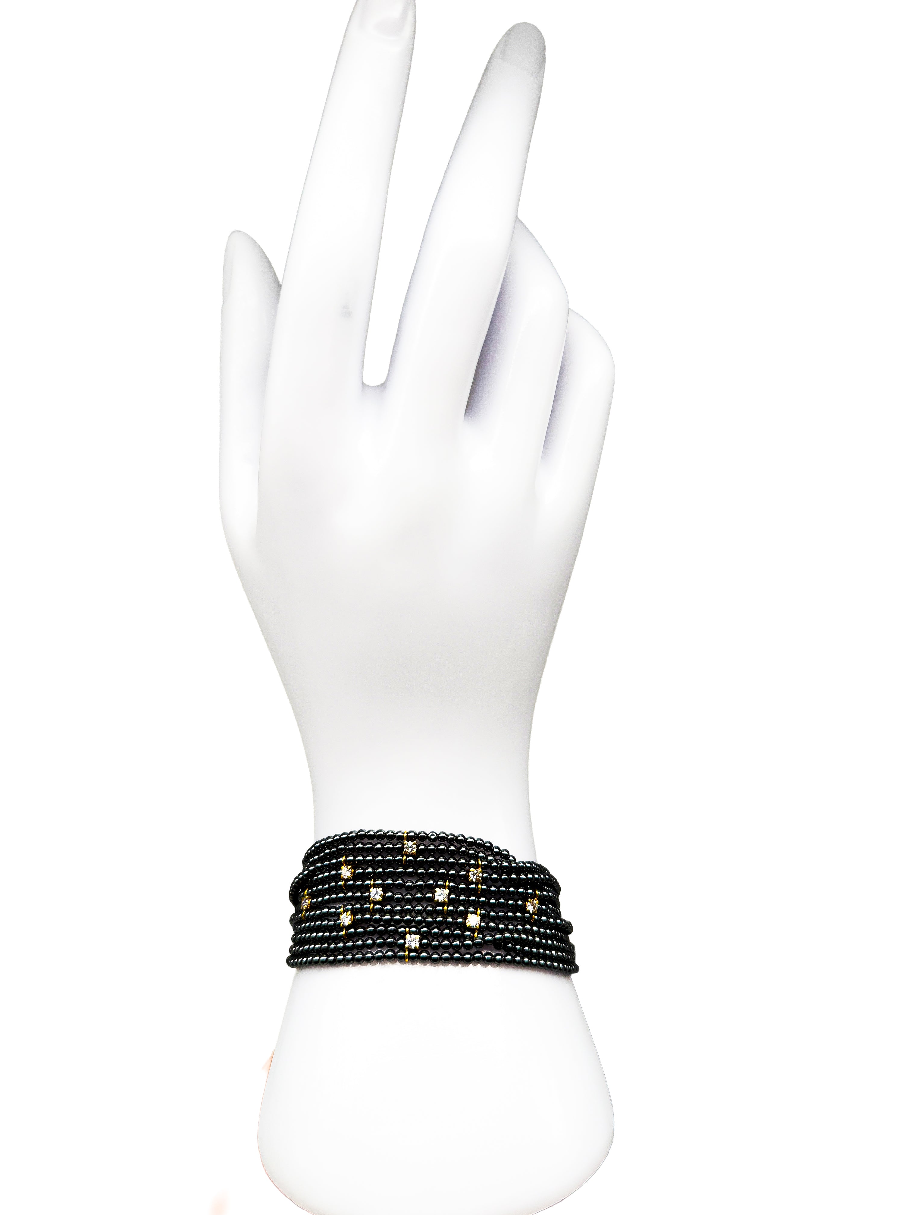 Armband und Halsketten Set mit Tahit-Perlen und Diamanten