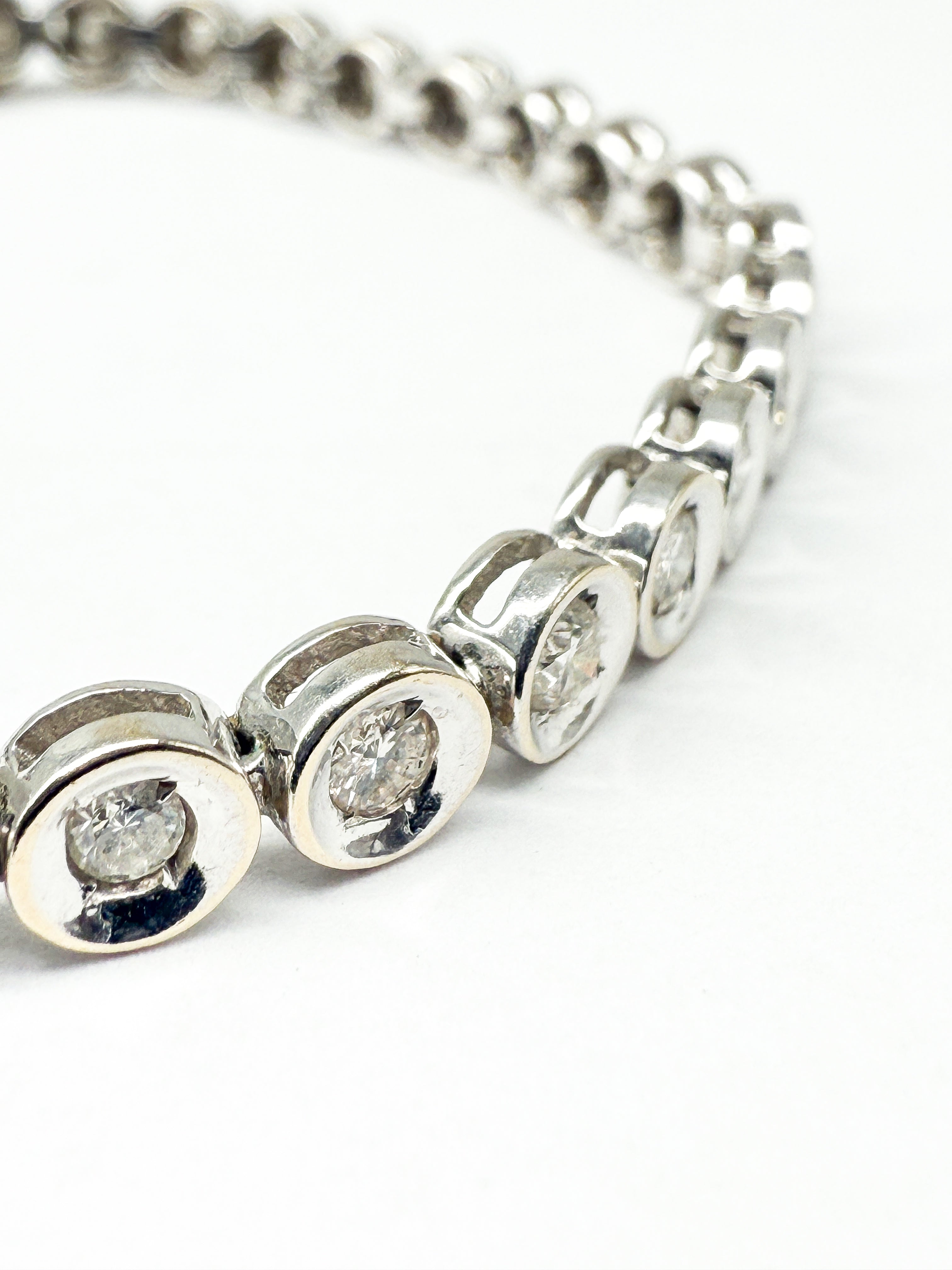 750er Weißgold Tennisarmband mit Diamanten