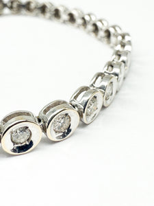750er Weißgold Tennisarmband mit Diamanten
