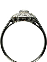 Laden Sie das Bild in den Galerie-Viewer, 14K Weißgold Art Deco Ring mit Diamanten
