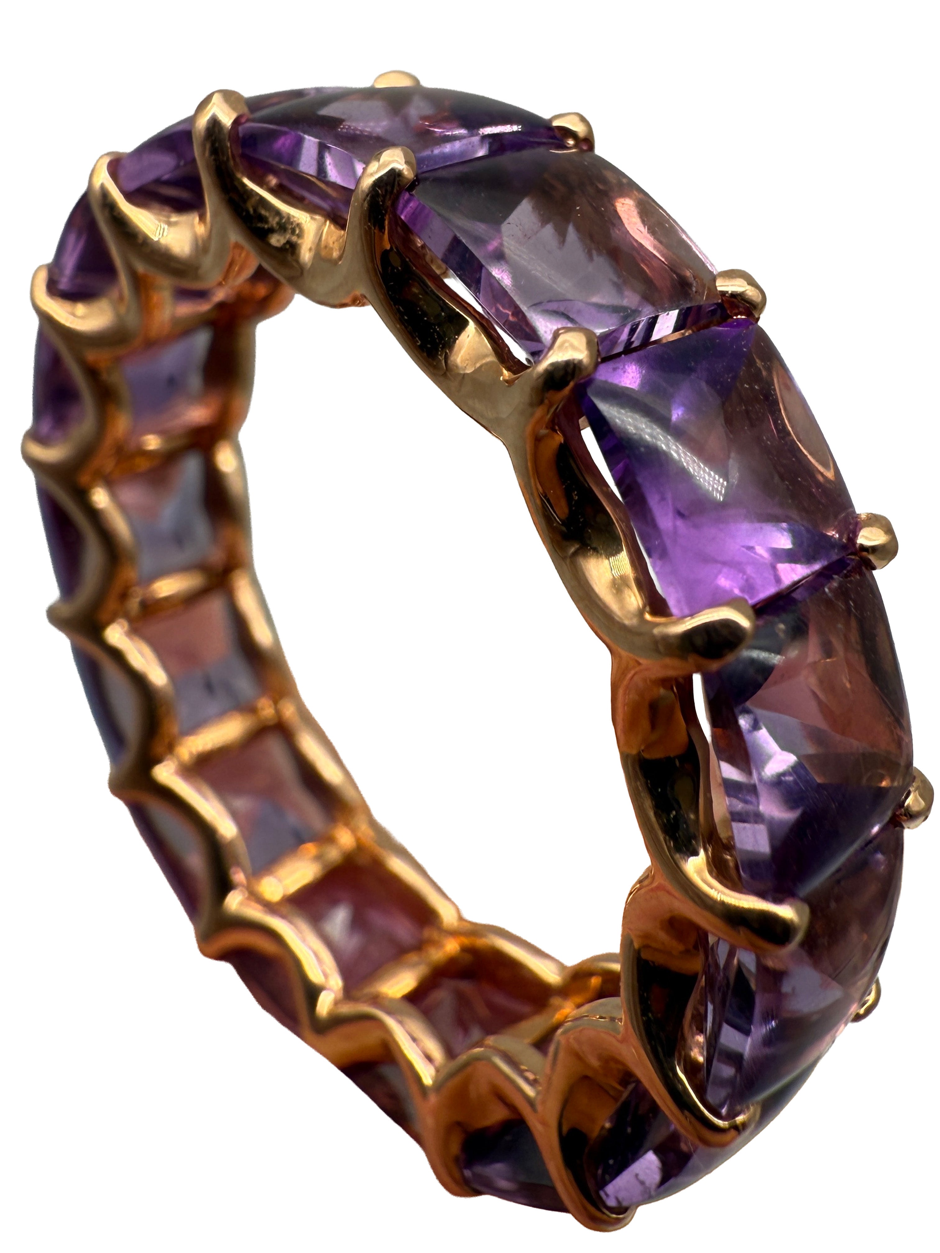 750er Gelbgold Ring mit Amethyste