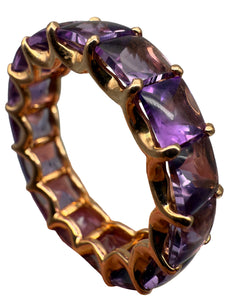 750er Gelbgold Ring mit Amethyste