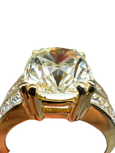 750er Gelbgold Bandring mit großem Diamanten