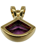 Laden Sie das Bild in den Galerie-Viewer, 585er Gelbgold Anhänger mit Amethyst und Diamanten; Zertifikat vorhanden
