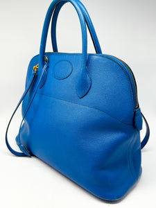 Hermes Bolide 35 - Blau - Gold Hardware - Leder