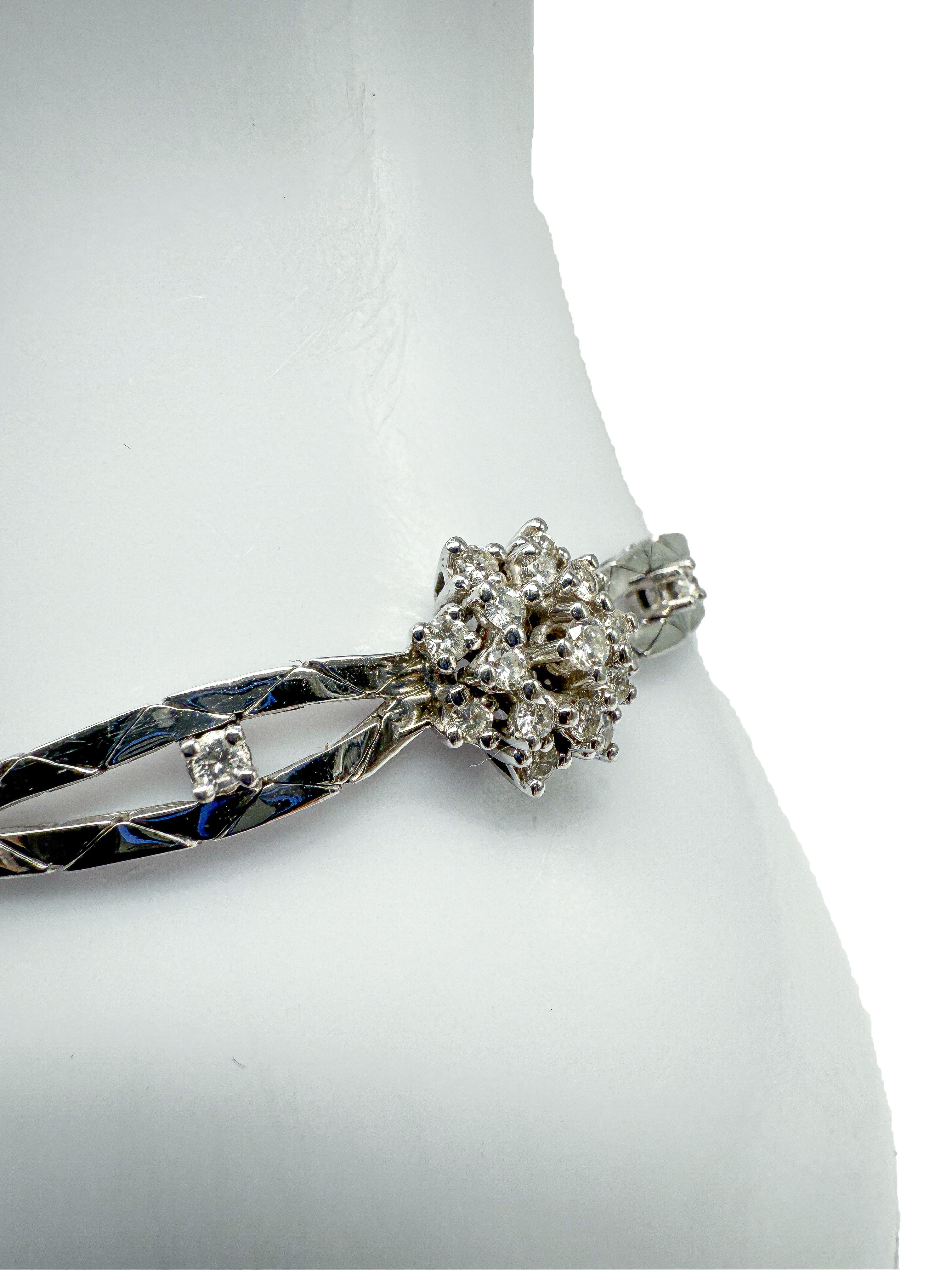 585er Weißgold; Armband mit Diamanten