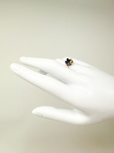 Ring 333er Weißgold mit Diamanten und Saphir