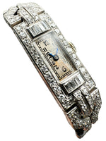 Laden Sie das Bild in den Galerie-Viewer, Armbanduhr Art Deco aus 999er Platin mit Diamanten Walser Wald
