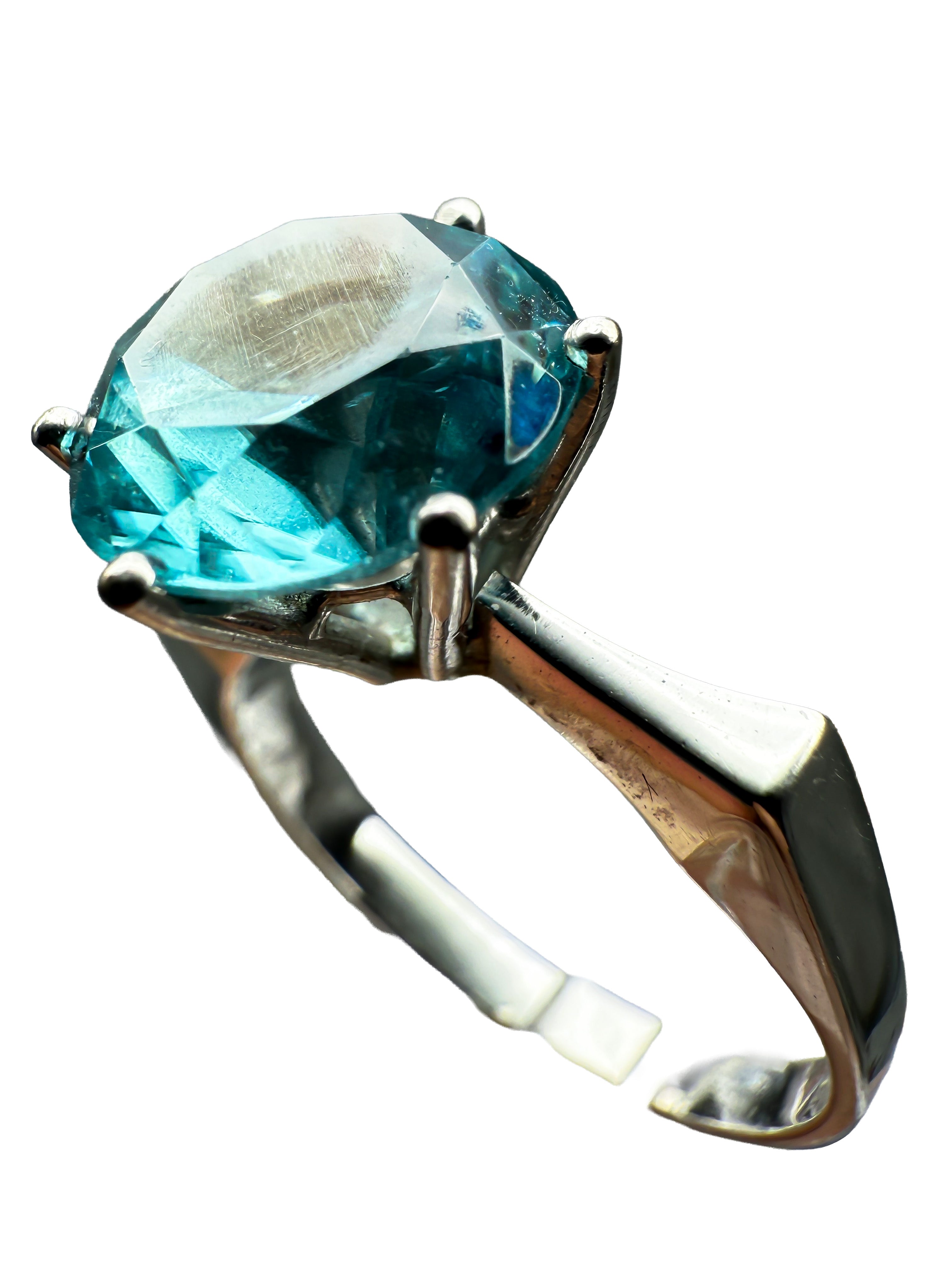 585er Weißgold Ring mit Aquamarin