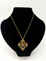 Laden Sie das Bild in den Galerie-Viewer, Halskette aus 585er Gelbgold mit Diamanten und Saphire
