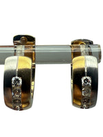 Laden Sie das Bild in den Galerie-Viewer, 585er Gelbgold und Weißgold Ohrringe mit Diamanten
