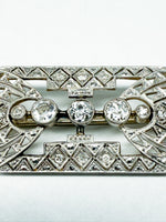 Laden Sie das Bild in den Galerie-Viewer, Art Deco Brooch in 14K White Gold with Diamonds
