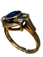 Laden Sie das Bild in den Galerie-Viewer, 585er Gelbgold Ring mit Saphiren und Diamanten
