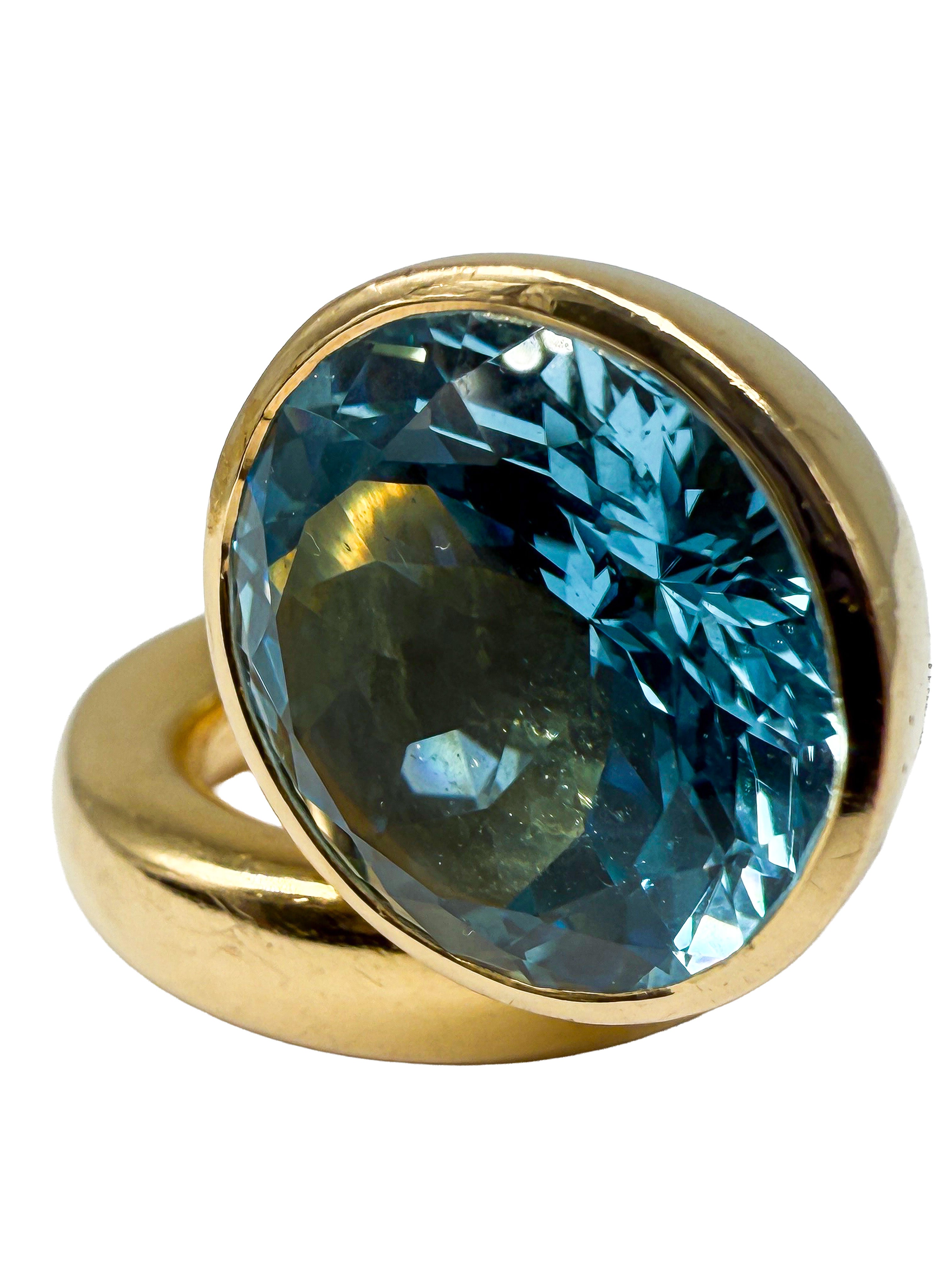 18K Ring und Halsketten Set mit Aquamarin