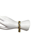 Laden Sie das Bild in den Galerie-Viewer, 750er Gelbgold; Armband mit Saphiren, emailliert
