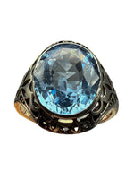 Laden Sie das Bild in den Galerie-Viewer, Ring 585er Weißgold mit Aquamarin und Diamanten
