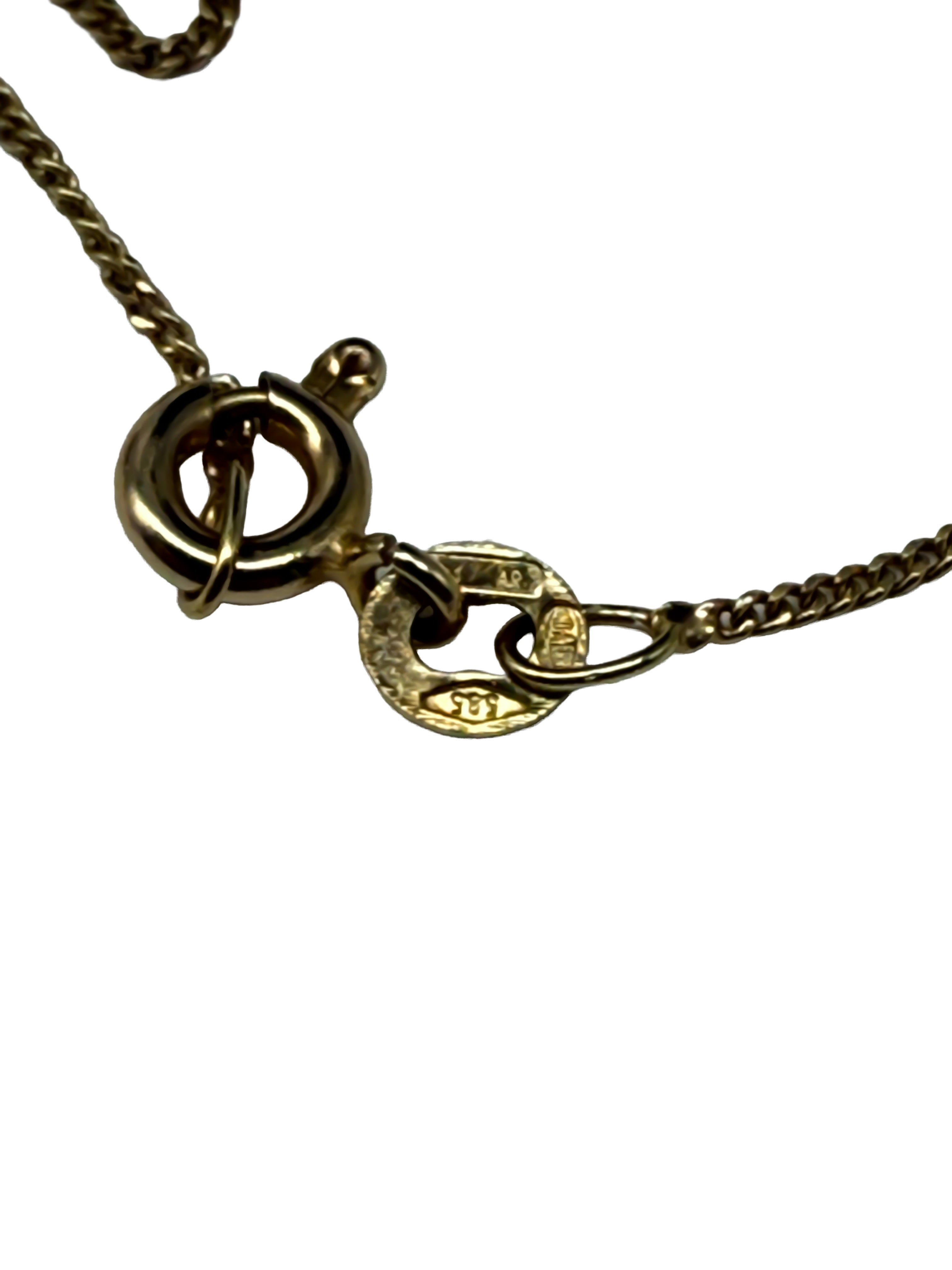 Gold Halskette mit Saphir und Diamanten 585er