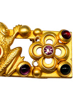 Laden Sie das Bild in den Galerie-Viewer, Natasha Stambouli, Modeschmuck Brosche, Frosch, vergioldet
