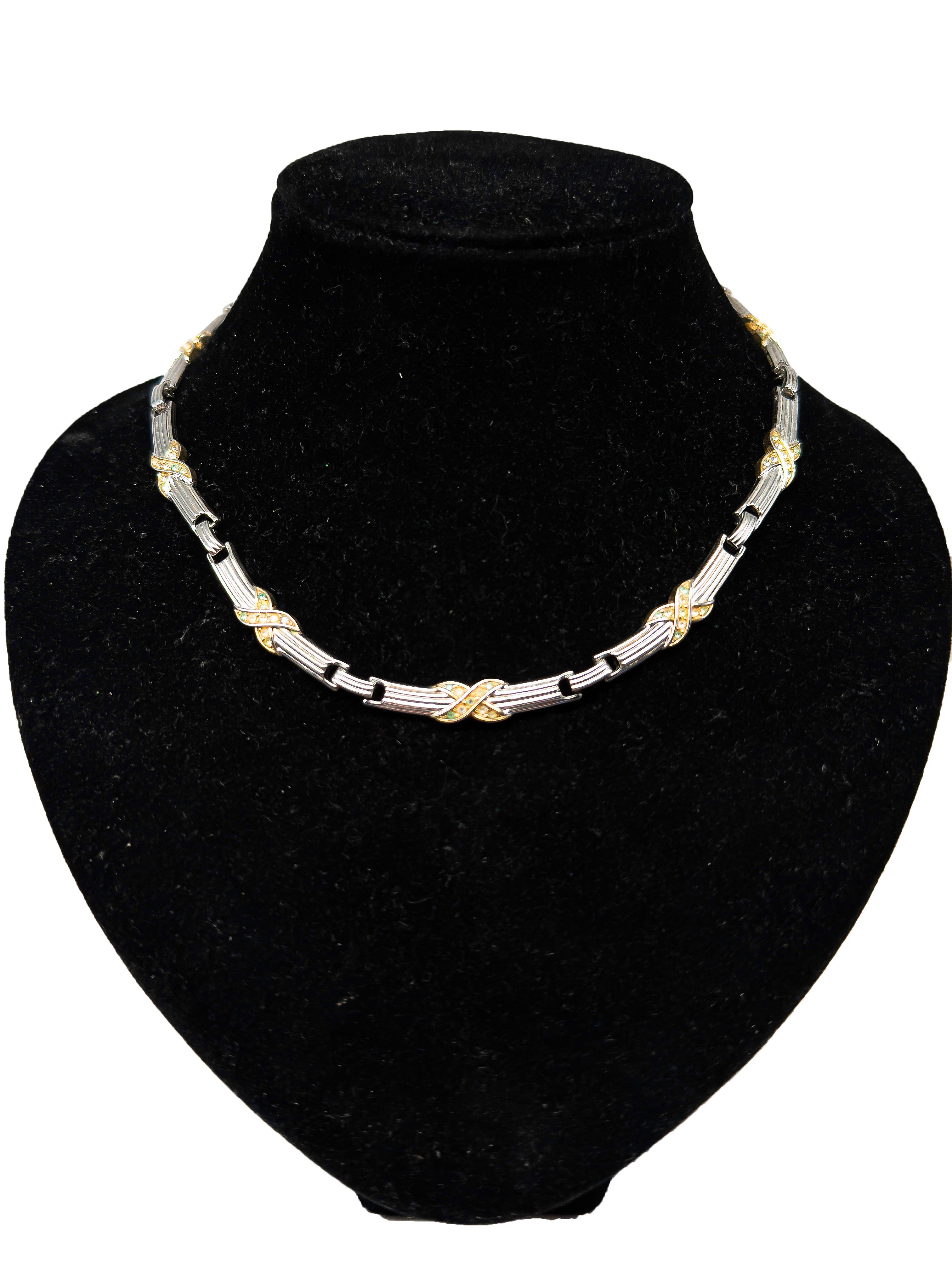 Dior, Schmuck Set, Ohrringe und Collier, vergoldet