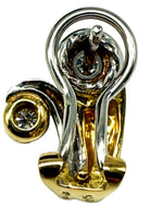 Laden Sie das Bild in den Galerie-Viewer, 750er Gelbgold/Weißgold Ohrringe mit Diamanten
