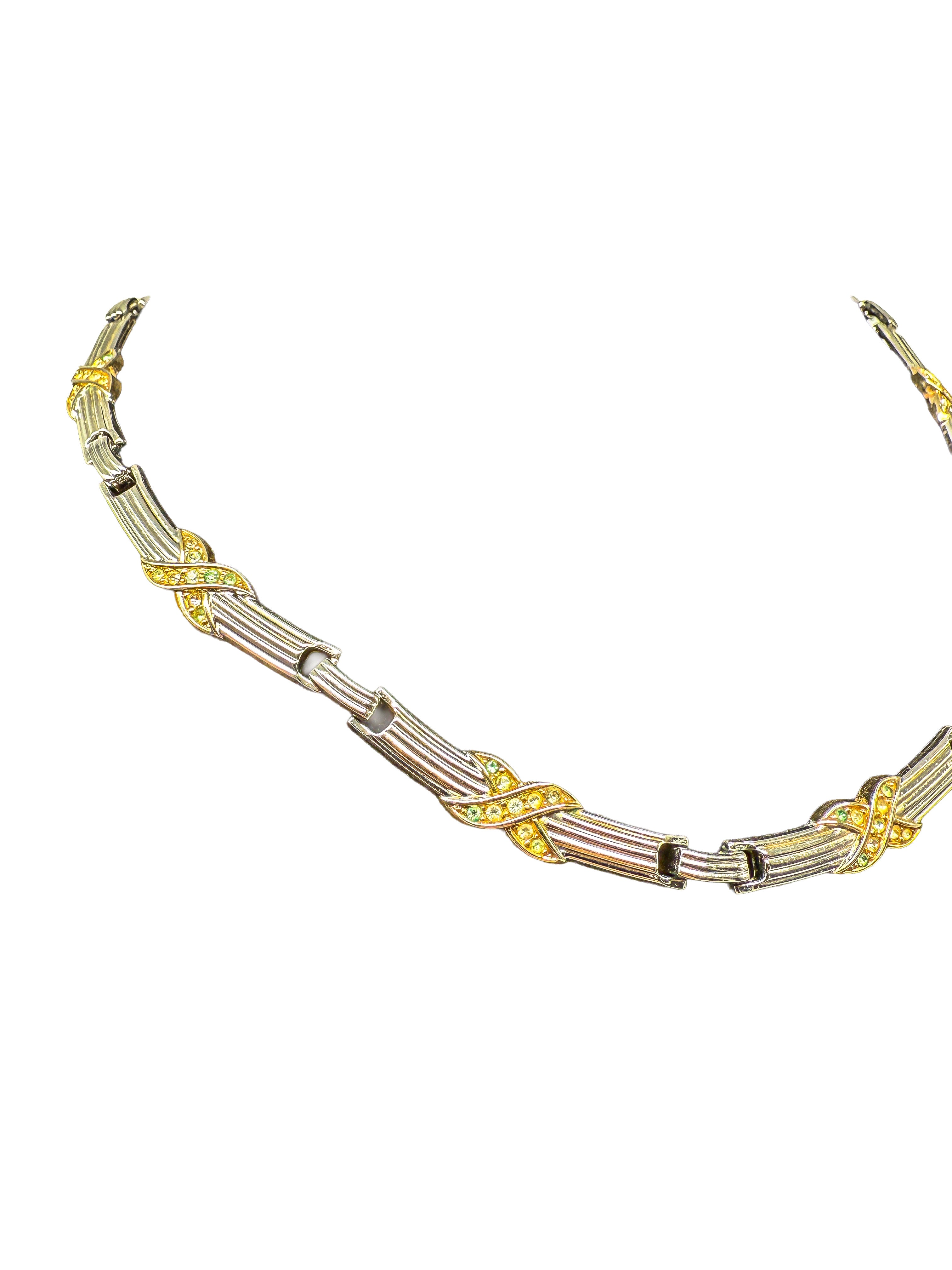 Dior, Schmuck Set, Ohrringe und Collier, vergoldet