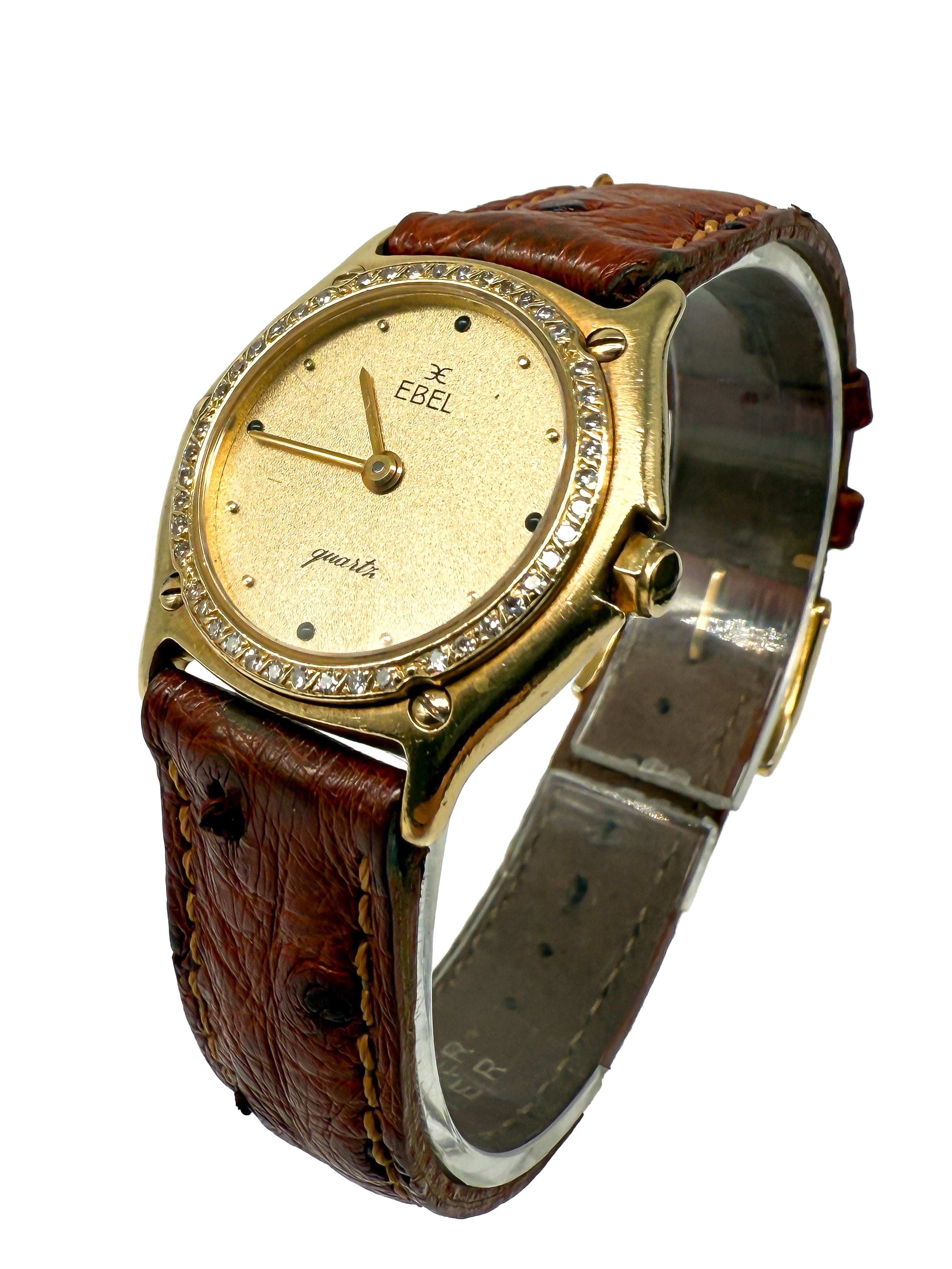 Ebel 1911 Damenarmbanduhr – 18 Karat Gelbgold | Quarz | Lederarmband | 879901