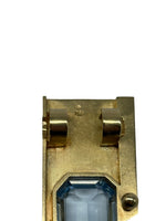 Laden Sie das Bild in den Galerie-Viewer, Gelbgold Brosche mit Aquamarin, 750er Gelbgold
