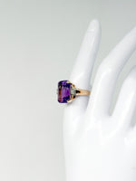 Laden Sie das Bild in den Galerie-Viewer, Ring 585er Gelbgold mit Amethysten und Diamanten
