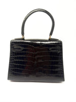 Laden Sie das Bild in den Galerie-Viewer, Hermes Kelly Mini Damenhandtasche Krokodilleder Schwarz
