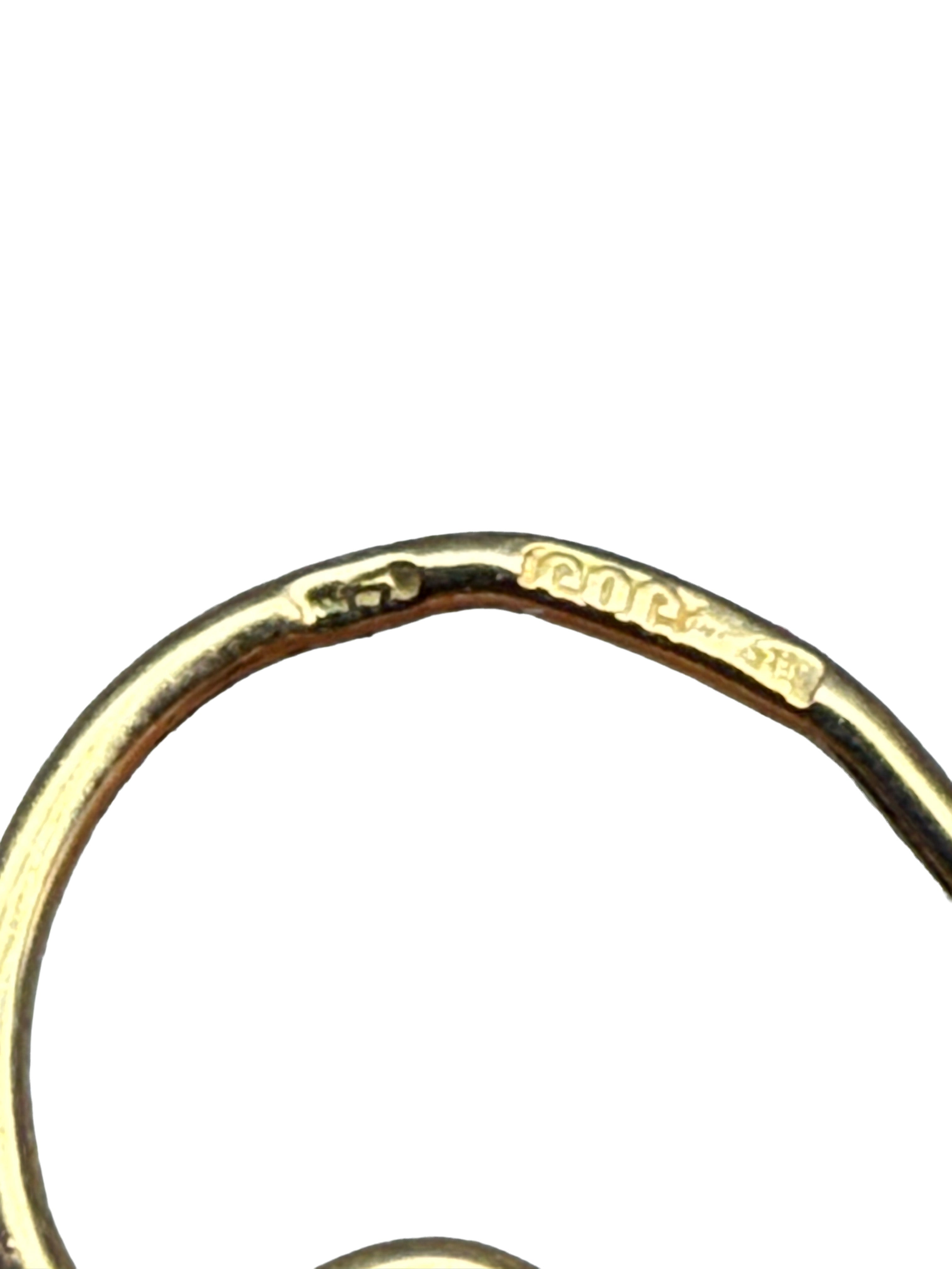 Ohrringe, 585 Gelbgold mit Diamanten, viktorianisch