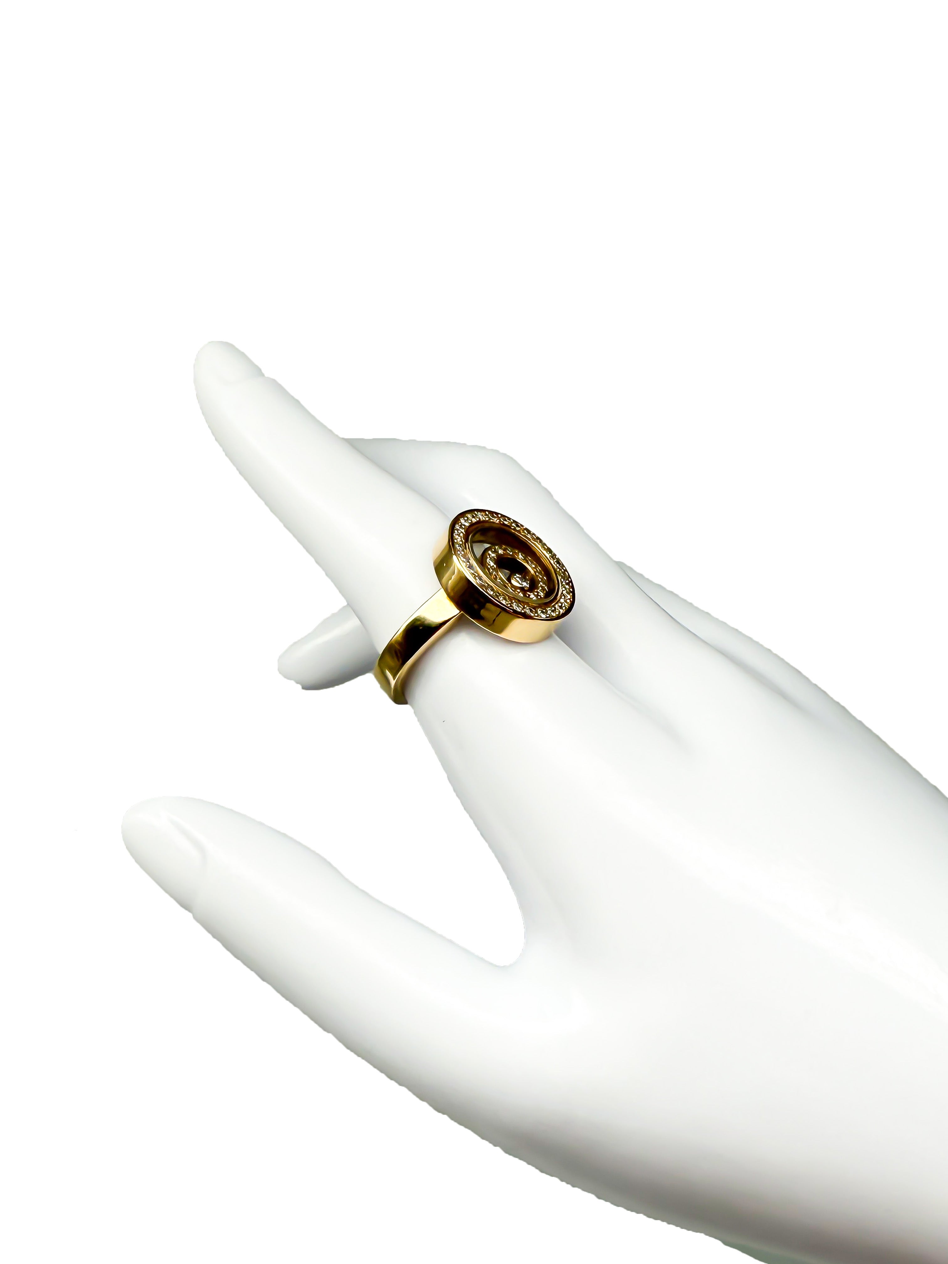 Ring 750er Gelbgold mit beweglichen Diamanten