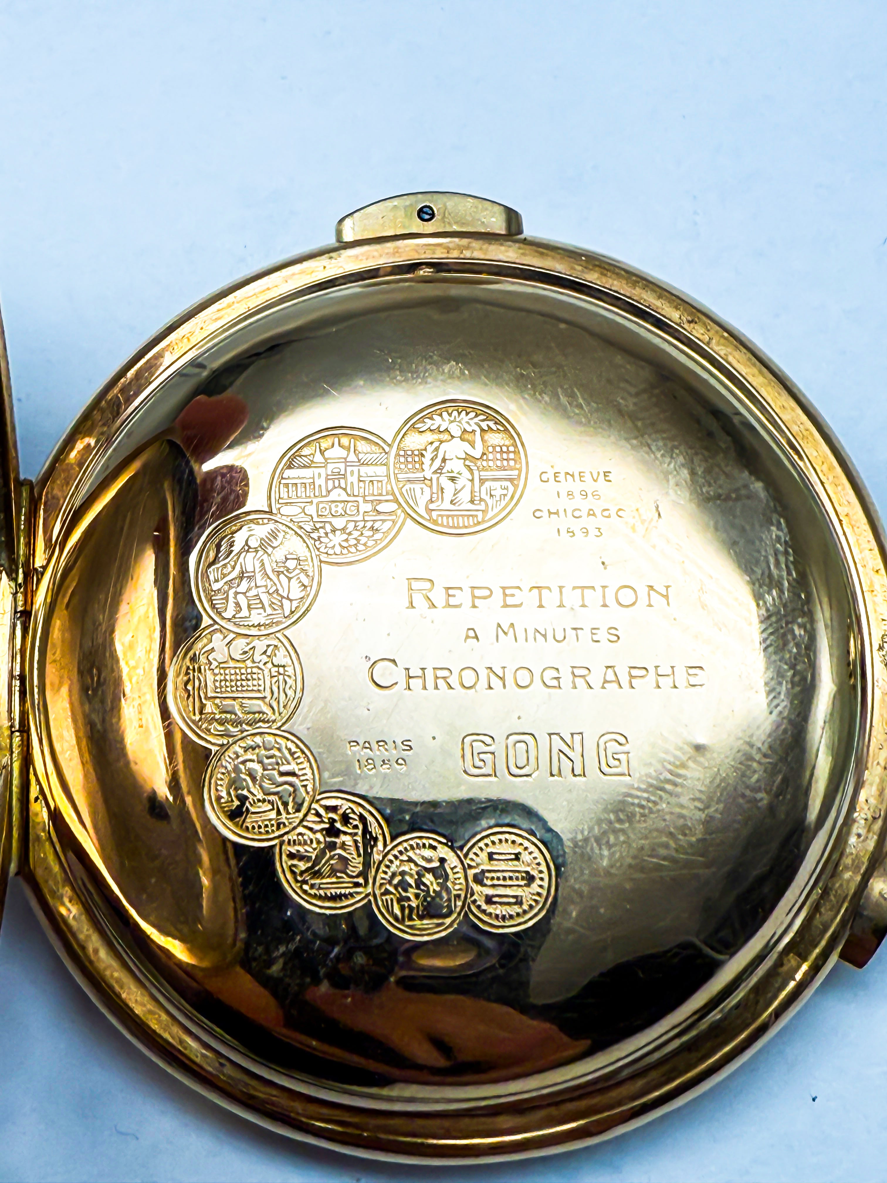 Taschenuhr mit Minutenrepetition, Gelbgold 18K