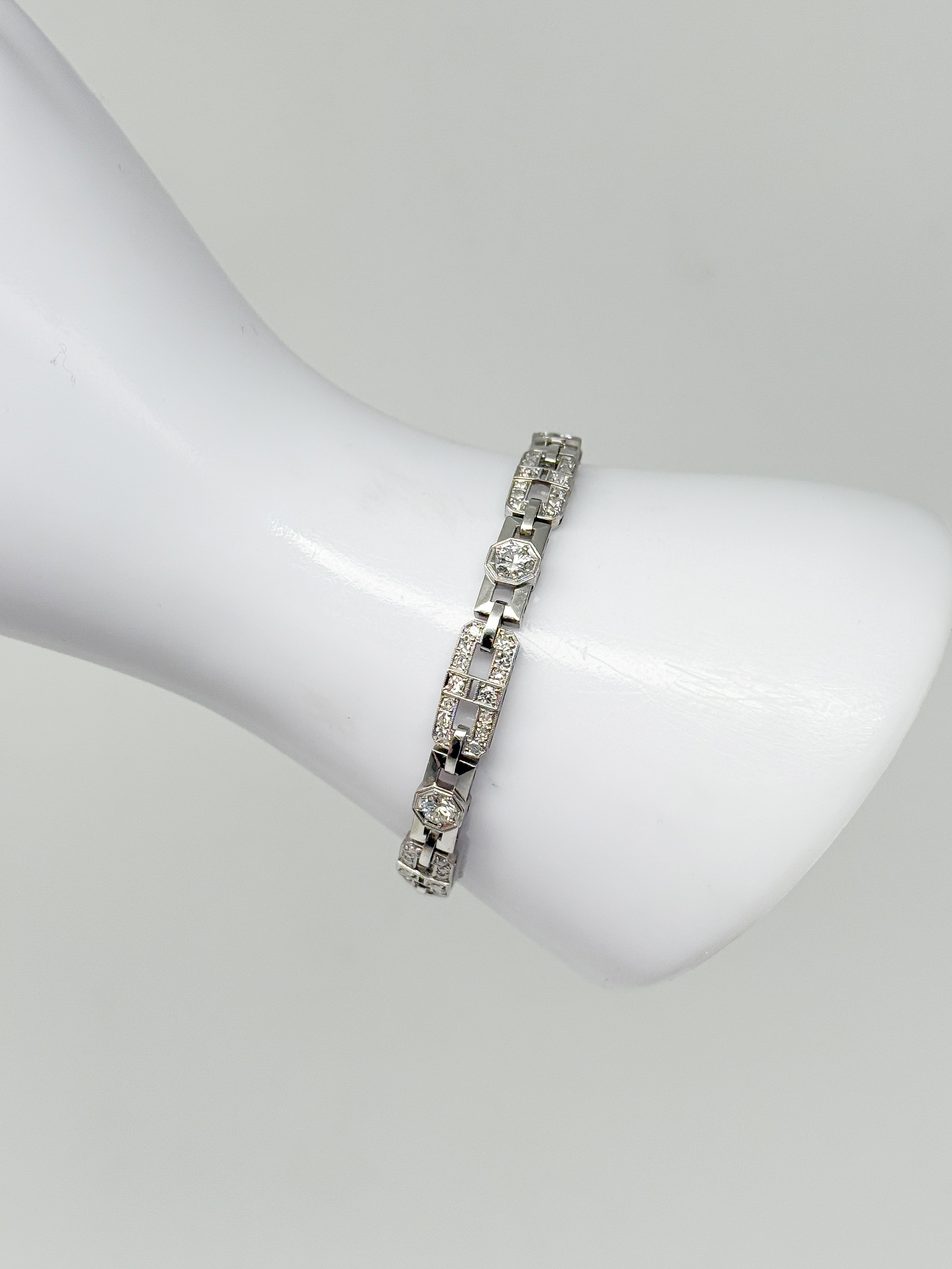 950er Platin Armband mit Diamanten zertifiziert