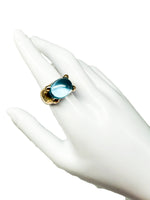Laden Sie das Bild in den Galerie-Viewer, 585er Gelbgold Ring mit einem 9,4ct Aquamarin
