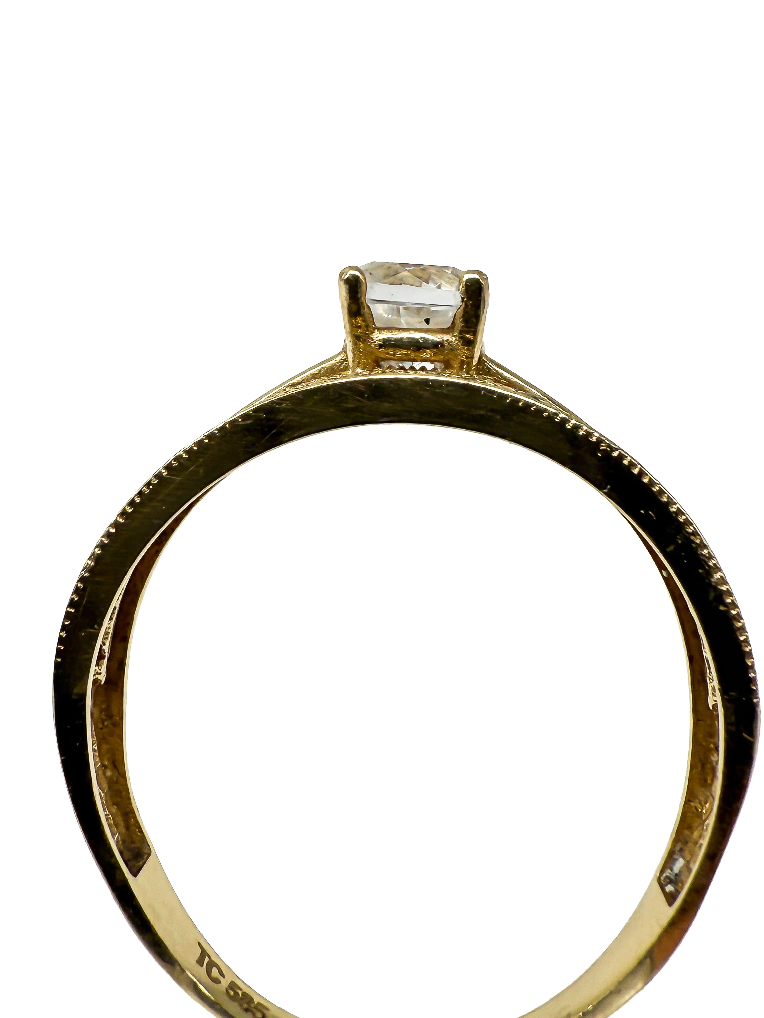 Ring Gelbgold mit Diamanten aus 585er