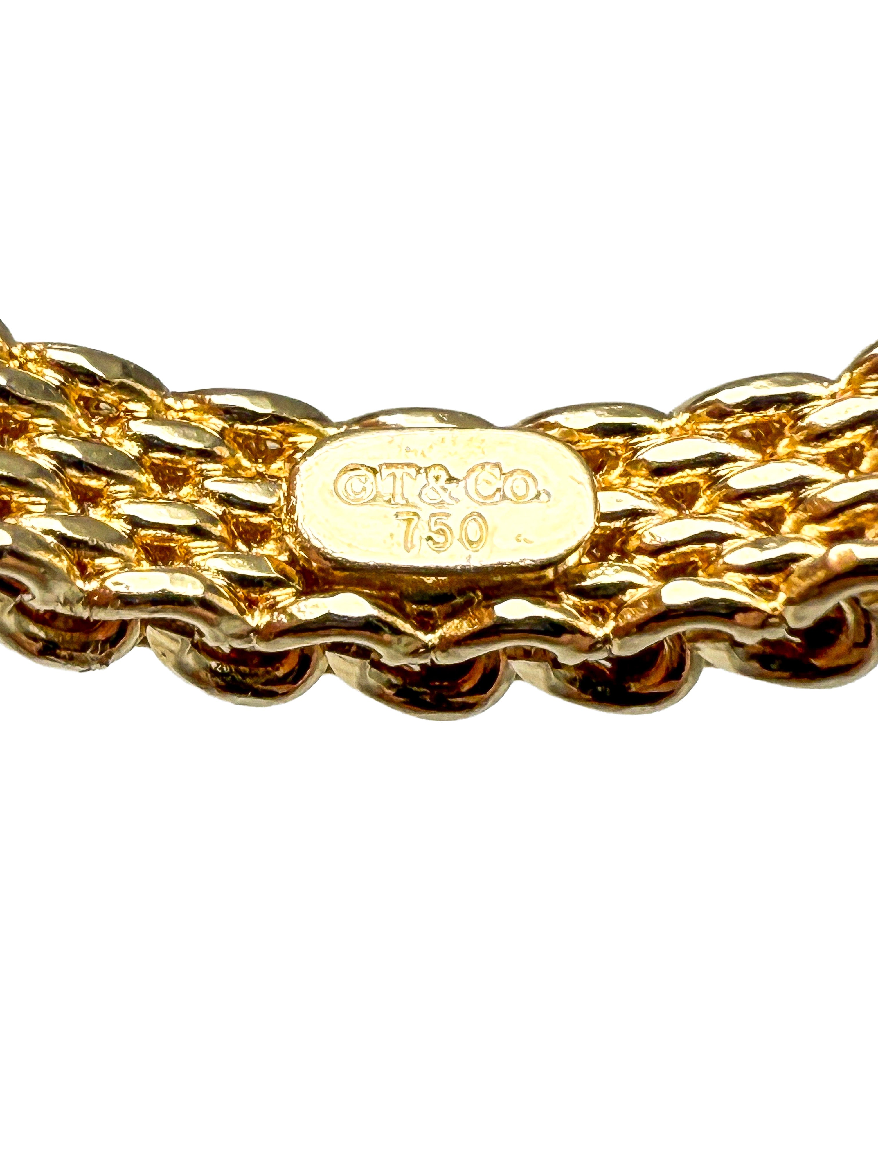 Tiffany & Co Somerset 18K Gelbgold schmaler Mesh Ring