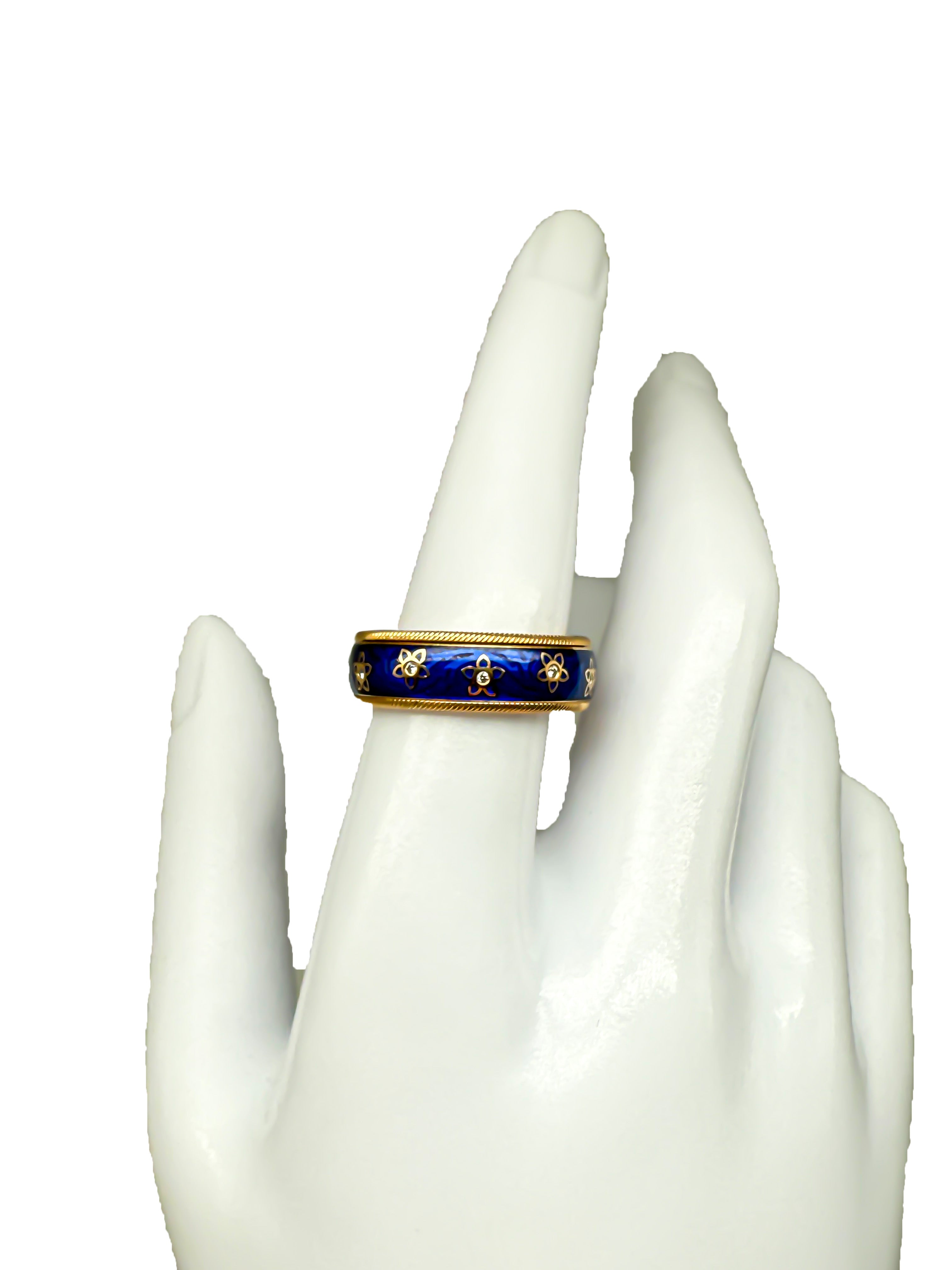 Wellendorff Ring 750er Gelbgold mit Diamanten kaltemaille